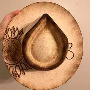 Custom handed burned hat